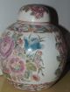 Vintage Large Chinese Porcelain Floral Enameled Tea Caddie Flower Design & Lid Tea Caddies photo 8