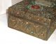 Rare Old Gilt Bronze Carved White Jade Coral Dragon Box Boxes photo 4