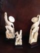 Hand Carved Antique Faux Ivory Chinese Fishermen Men, Women & Children photo 1
