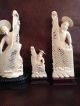 Hand Carved Antique Faux Ivory Chinese Fishermen Men, Women & Children photo 3
