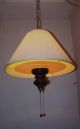 Vtg.  Large Retro 1960s Wood Brass Shaded Pendent Chandelier Swag Light Fixture Chandeliers, Fixtures, Sconces photo 10