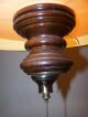 Vtg.  Large Retro 1960s Wood Brass Shaded Pendent Chandelier Swag Light Fixture Chandeliers, Fixtures, Sconces photo 3