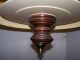 Vtg.  Large Retro 1960s Wood Brass Shaded Pendent Chandelier Swag Light Fixture Chandeliers, Fixtures, Sconces photo 7