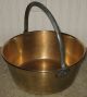 Circa 1800 ' S Spun Brass Pail Bucket W/ Stationary Wrought Handle & Copper Rivets Primitives photo 1