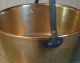 Circa 1800 ' S Spun Brass Pail Bucket W/ Stationary Wrought Handle & Copper Rivets Primitives photo 2