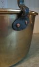 Circa 1800 ' S Spun Brass Pail Bucket W/ Stationary Wrought Handle & Copper Rivets Primitives photo 4