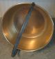 Circa 1800 ' S Spun Brass Pail Bucket W/ Stationary Wrought Handle & Copper Rivets Primitives photo 5
