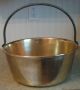 Circa 1800 ' S Spun Brass Pail Bucket W/ Stationary Wrought Handle & Copper Rivets Primitives photo 7