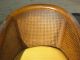 Vintage Cane Back Danish Mid Century Modern Yellow Club Chair Solid Wood Post-1950 photo 3