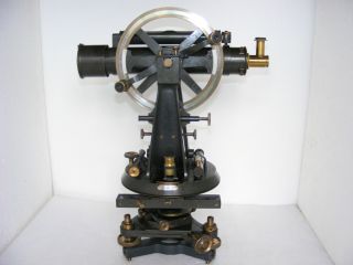 Large Theodolite With Mechanical Stage By Stanley In Leather Case,  C.  1900 photo