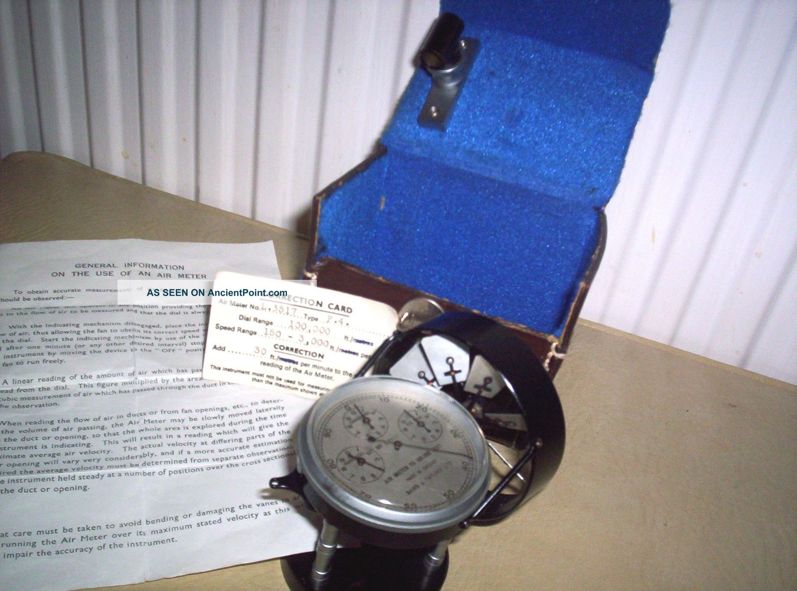 Antique Anemeter Wind Air Speed Meter Baird & Tatlock Leather Case Intructions Other photo