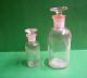 2 Small Pharmacy Apothecary Antique Bottles W Stopper Tops Bottles & Jars photo 2