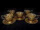 Middle Eastern Antique Islamic Brass Coffee 5 Cupholders 5 Saucers Middle East photo 2