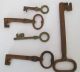 Five Rusty Antique Mortise Lock Skeleton Keys Antique Door Keys Locks & Keys photo 2