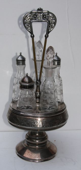 Circa 1880 Castor Set - Complete - Meriden Silverplate Co,  Quadrupleplate photo