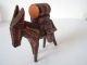 Antique Vintage Wood Carved Donkey Figure For Shelf Carved Figures photo 9