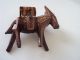 Antique Vintage Wood Carved Donkey Figure For Shelf Carved Figures photo 1