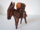 Antique Vintage Wood Carved Donkey Figure For Shelf Carved Figures photo 3