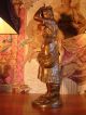 Large Moreau Art Nouveau Bronzed Spelter French Statue Sculpture Woman & Bird Metalware photo 8