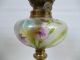 E20c French Oil Lamp With Champleve Enamel & Frosted Glass Enamelled Font Art Nouveau photo 3