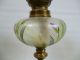 E20c French Oil Lamp With Champleve Enamel & Frosted Glass Enamelled Font Art Nouveau photo 5