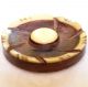Vintage Carved Wood And Old Plastic/celluloid Flower Button 1½” Diameter ¼” High Buttons photo 1