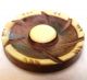 Vintage Carved Wood And Old Plastic/celluloid Flower Button 1½” Diameter ¼” High Buttons photo 4