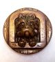 Antique Metal Scottie Terrier Dog Button 1” Diameter 3/8” High Eingetr Muster Buttons photo 8