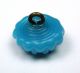 Antique Charmstring Glass Button Turquoise Candy Mold W/ Flat Top Swirl Back Buttons photo 3