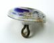 Antique Paperweight Glass Button Blue & Gold Sparkle Under Concave Crystal Dome Buttons photo 1