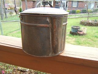 Antique Primitive Cowboy Tin Tea Water Kettle Kettle Swing Handle Spout Whistle? photo