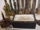 Primitive Wooden Punched Colonial Black Punched Tin Keeping Box Primitives photo 1