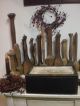 Primitive Wooden Punched Colonial Black Punched Tin Keeping Box Primitives photo 3