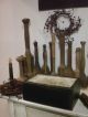 Primitive Wooden Punched Colonial Black Punched Tin Keeping Box Primitives photo 4