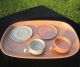 Russel Wright American Modern Coral Grey Demitasse Cups Saucer Tray Steubenville Mid-Century Modernism photo 2