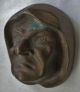 Small Arts Crafts Or Older Heavy Metal Man ' S Head In Hood Sculpture Rich Patina Arts & Crafts Movement photo 2