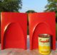 Atomic Starburst Fruit Chews Red Vintage Sculptural Mod Plastic Gaylord Bookends Mid-Century Modernism photo 3
