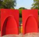 Atomic Starburst Fruit Chews Red Vintage Sculptural Mod Plastic Gaylord Bookends Mid-Century Modernism photo 4