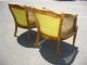 Gorgeous Pair French Cane Arm Chairs Tufted Yellow Velvet Vintage Mid Century Post-1950 photo 3