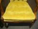 Gorgeous Pair French Cane Arm Chairs Tufted Yellow Velvet Vintage Mid Century Post-1950 photo 6