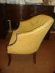 Gold Upholstered Club Pub Chair Library Vintage Button Tucked Easy 2 Available 1900-1950 photo 1