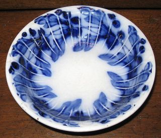 Gorgeous Hand Painted Flow Blue Porcelain Bowl Antique photo