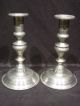 2 Vtg Woodbury Pewterers Tall Candle Stick Holders Pewter Candlestick Classic Metalware photo 2