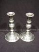 2 Vtg Woodbury Pewterers Tall Candle Stick Holders Pewter Candlestick Classic Metalware photo 3