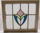 Pair Of Antique Stained Glass Windows Victorian Tulips 1900-1940 photo 3