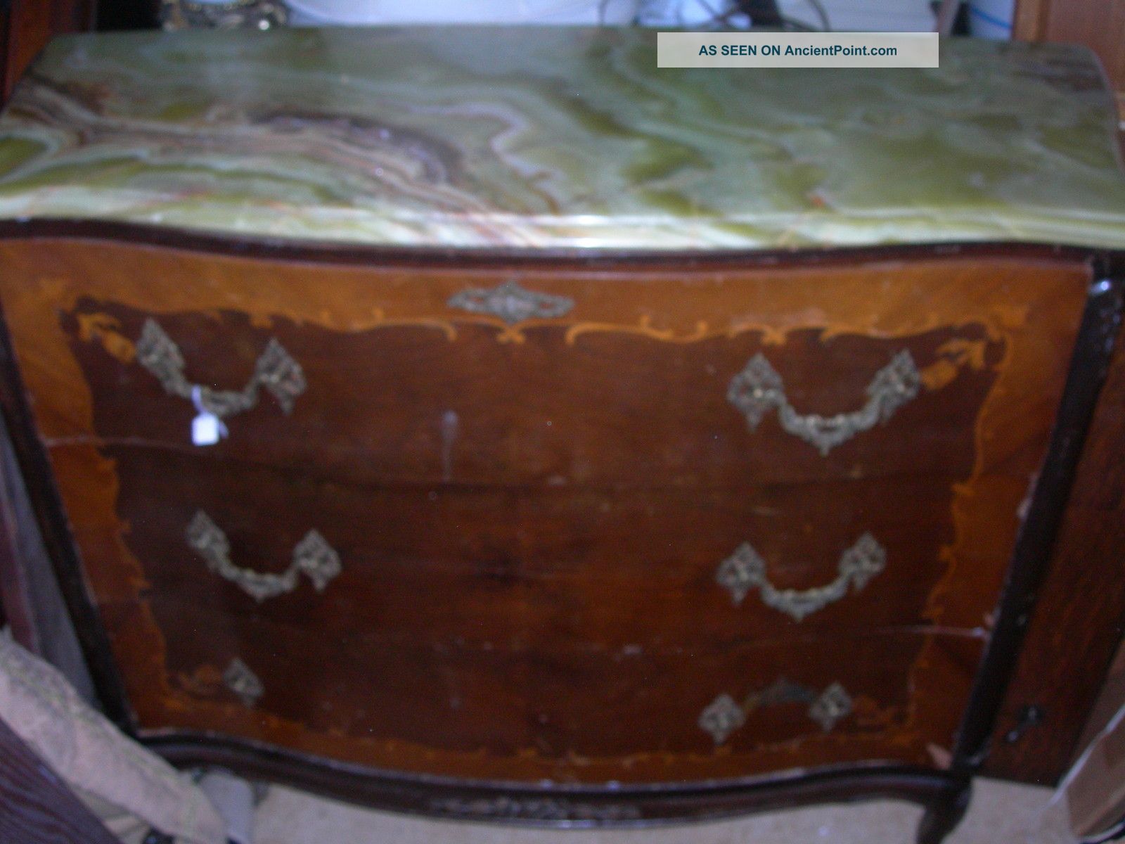 Antique Vintage Butlers Desk Dresser Rare Alabaster Top 1800-1899 photo