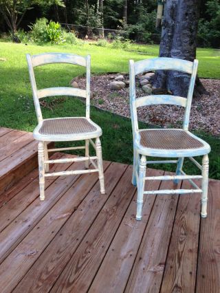 Antique Cane Seat Chairs photo