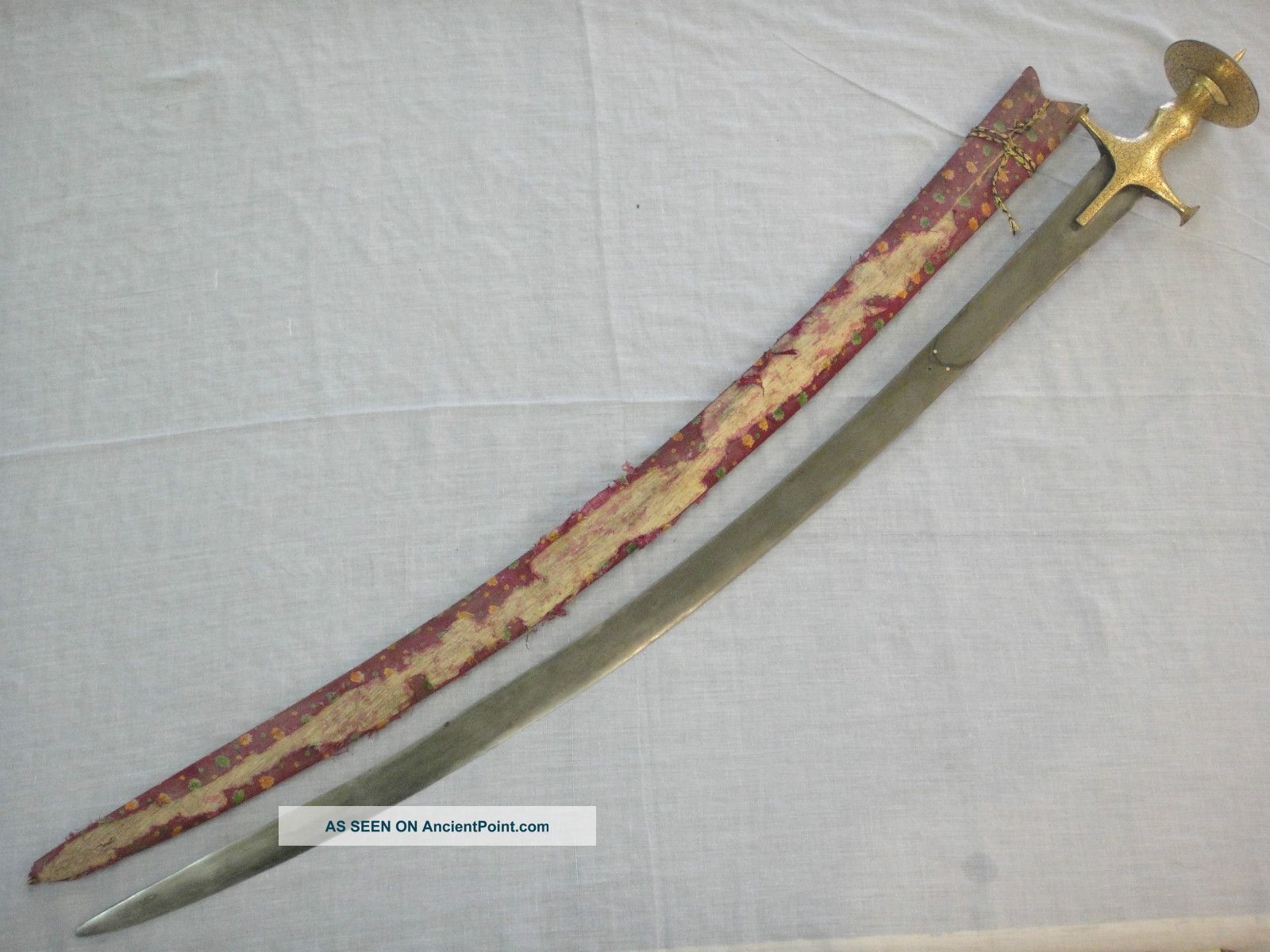 A 19th C Sword With Gold Damascened Work With Fine Wootz Steel. Middle East photo