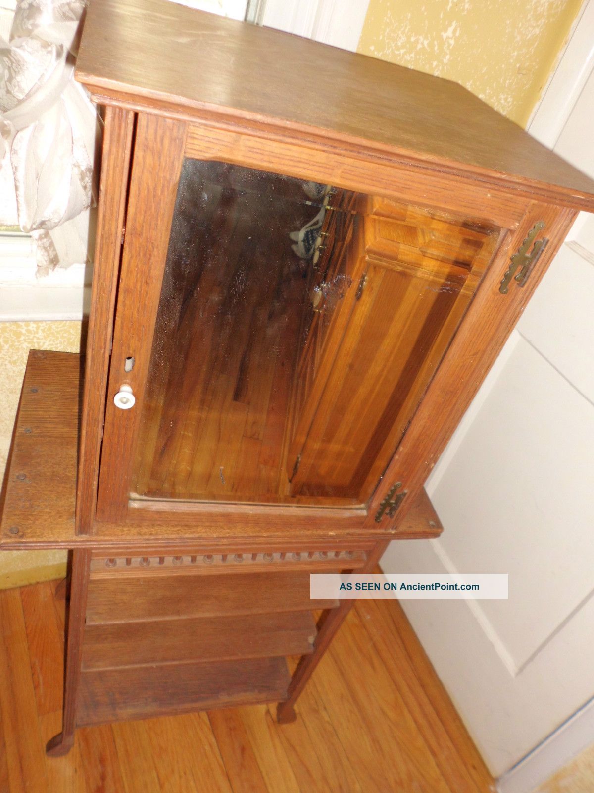 Rj Horner Antique Cabinet Mirror Door Vintage R.  J.  Nyc 1800-1899 photo