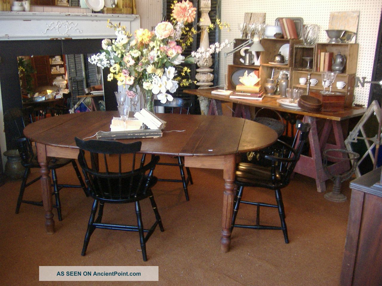4 Comb Back Windsor Arm Chairs Vintage Antique Dining Nichols And Stone Gardener 1900-1950 photo